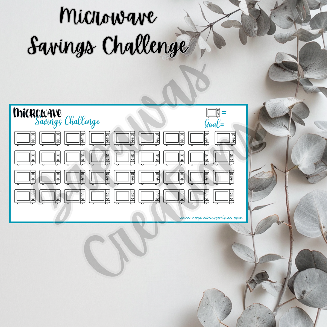 Microwave Savings Challenge | Digital Download | Cash Budgeting | PDF