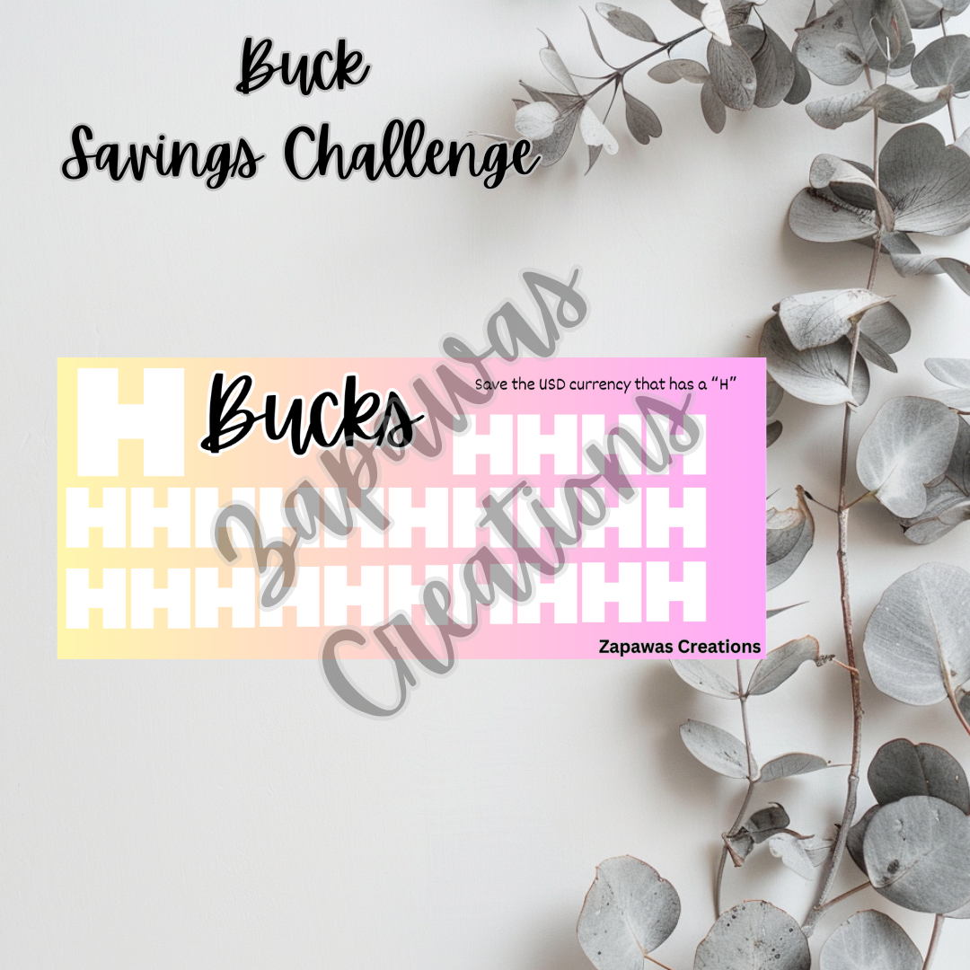 H Bucks Savings Challenge | Digital Download | Cash Budgeting | PDF