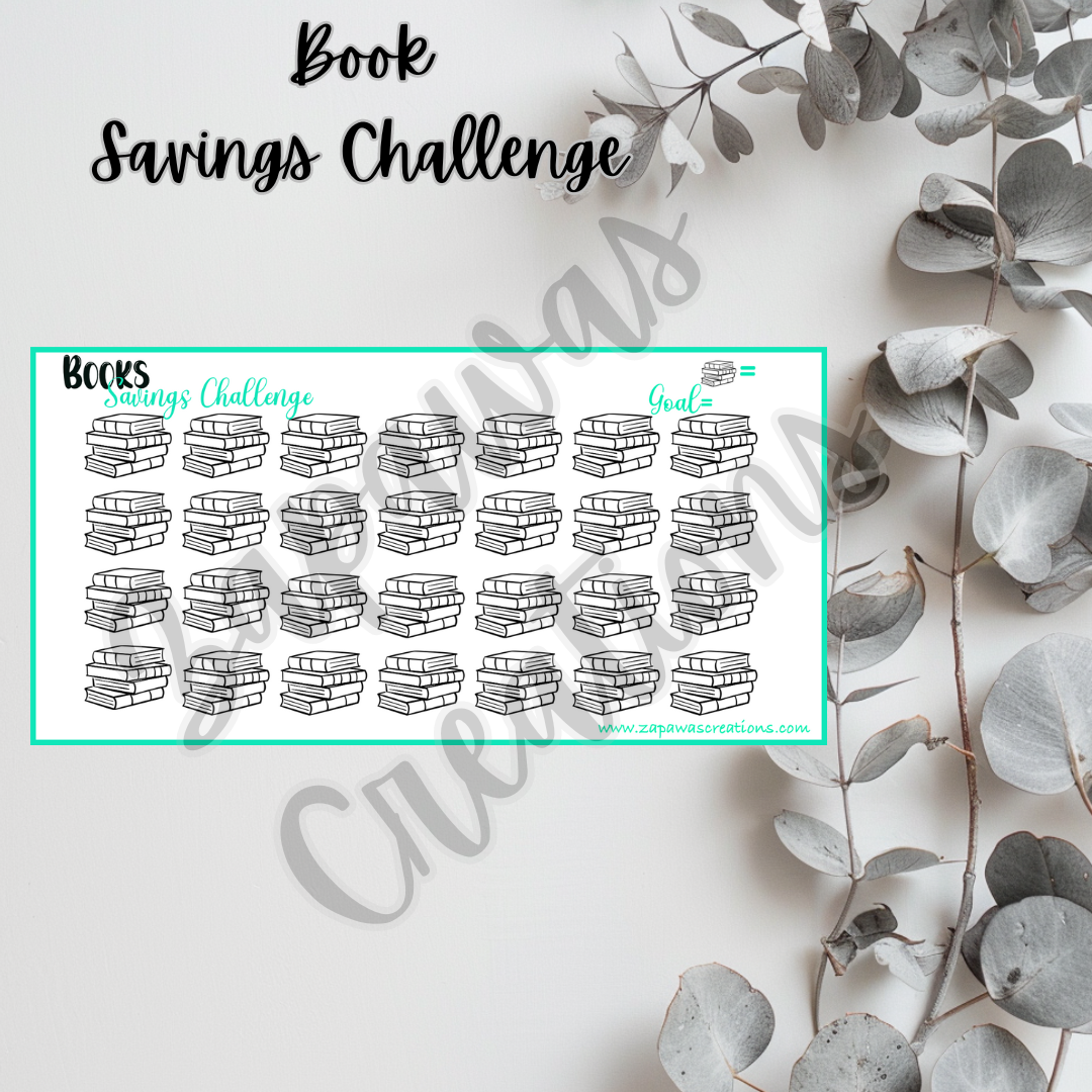 Books Savings Challenge | Digital Download | Cash Budgeting | PDF