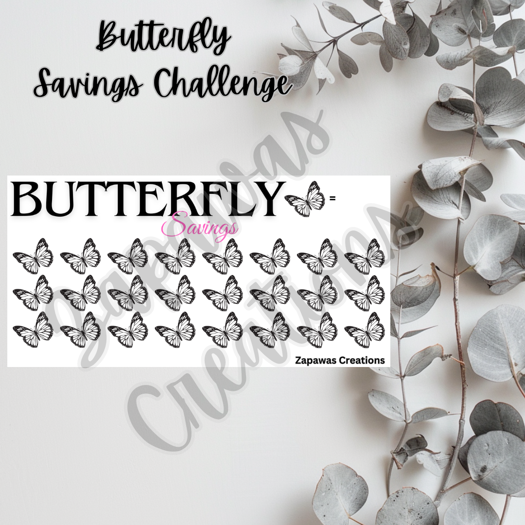 Butterfly Savings Challenge | Digital Download | Cash Budgeting | PDF