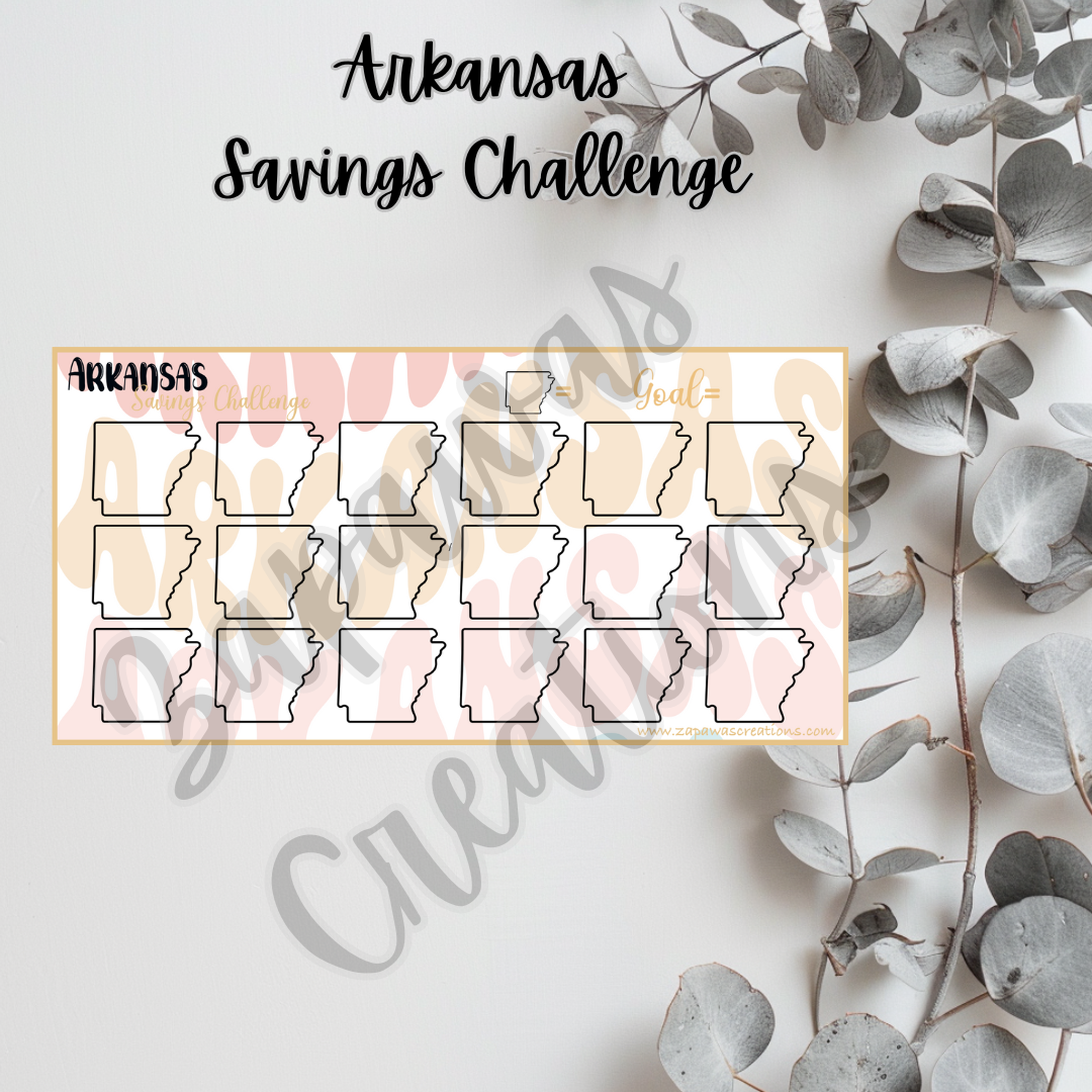 Arkansas Savings Challenge | Digital Download | Cash Budgeting | PDF