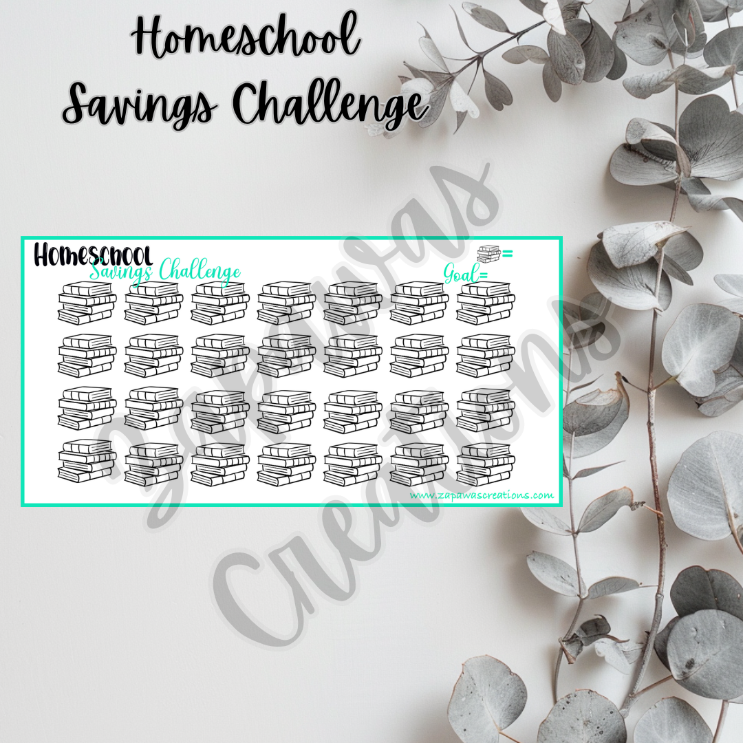 Homeschool Savings Challenge | Digital Download | Cash Budgeting | PDF