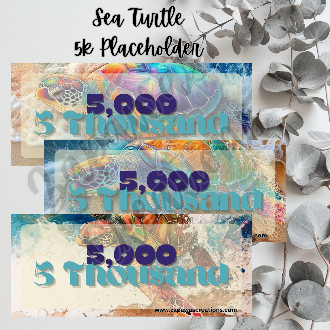 Sea Turtle Money Placeholder | Digital Download | 5k Slips | Set of 3