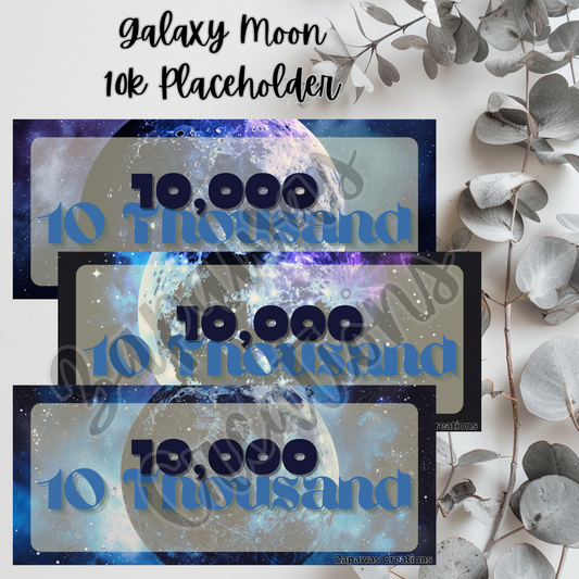 Galaxy Moon Money Placeholder |  Digital Download | 10,000 Slips | Set of 3