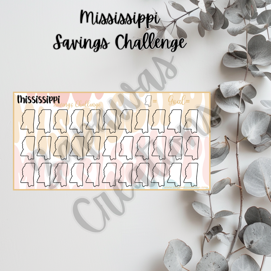 Mississippi Savings Challenge | Digital Download | Cash Budgeting | PDF