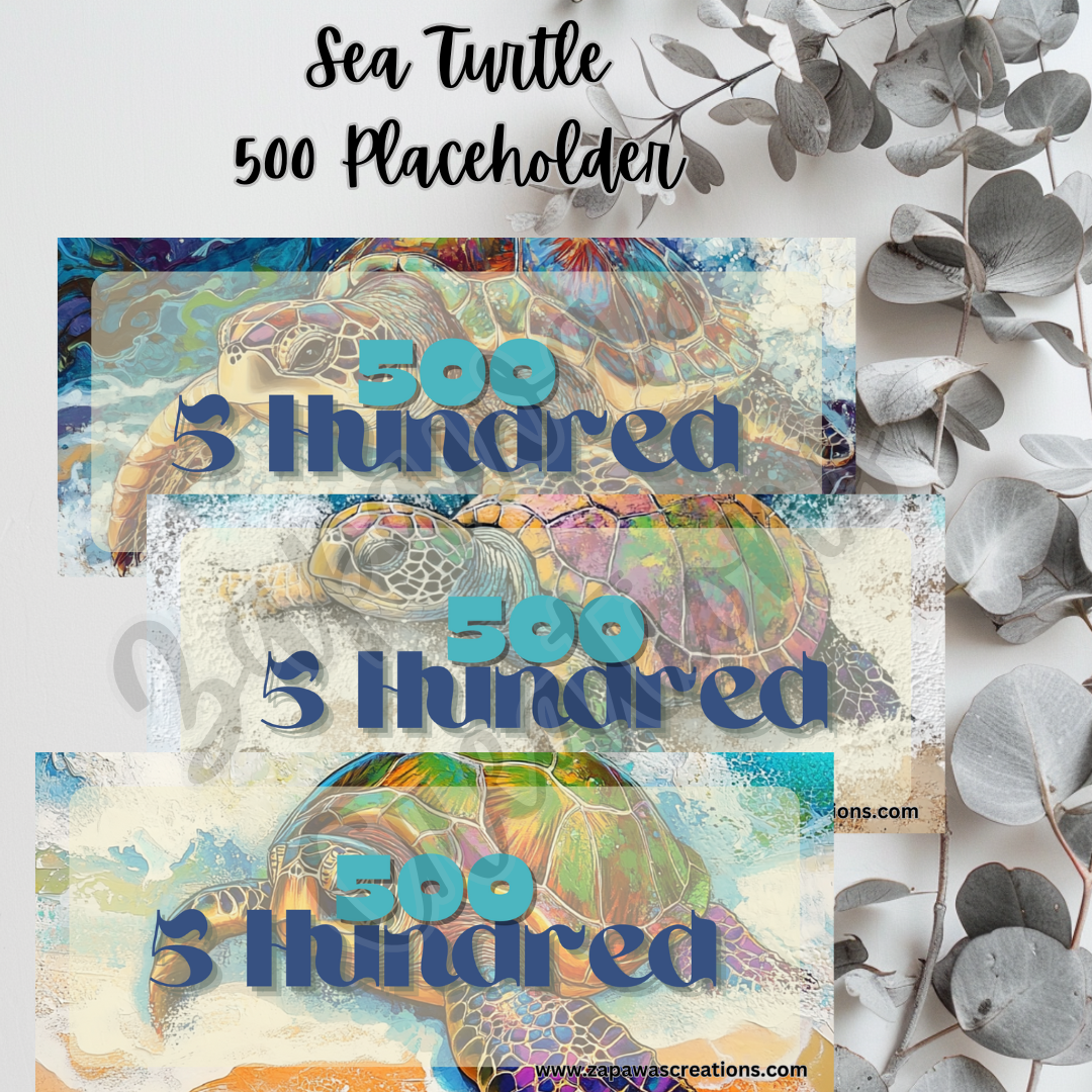 Sea Turtle Money Placeholder | Digital Download | 500 Slips | Set of 3