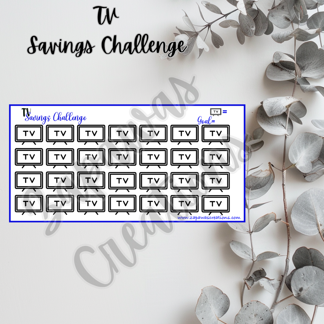 TV Savings Challenge | Digital Download | Cash Budgeting | PDF