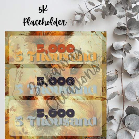 Money Placeholder | Woodland Creature Theme Digital Download | 5k Slips | Set of 3