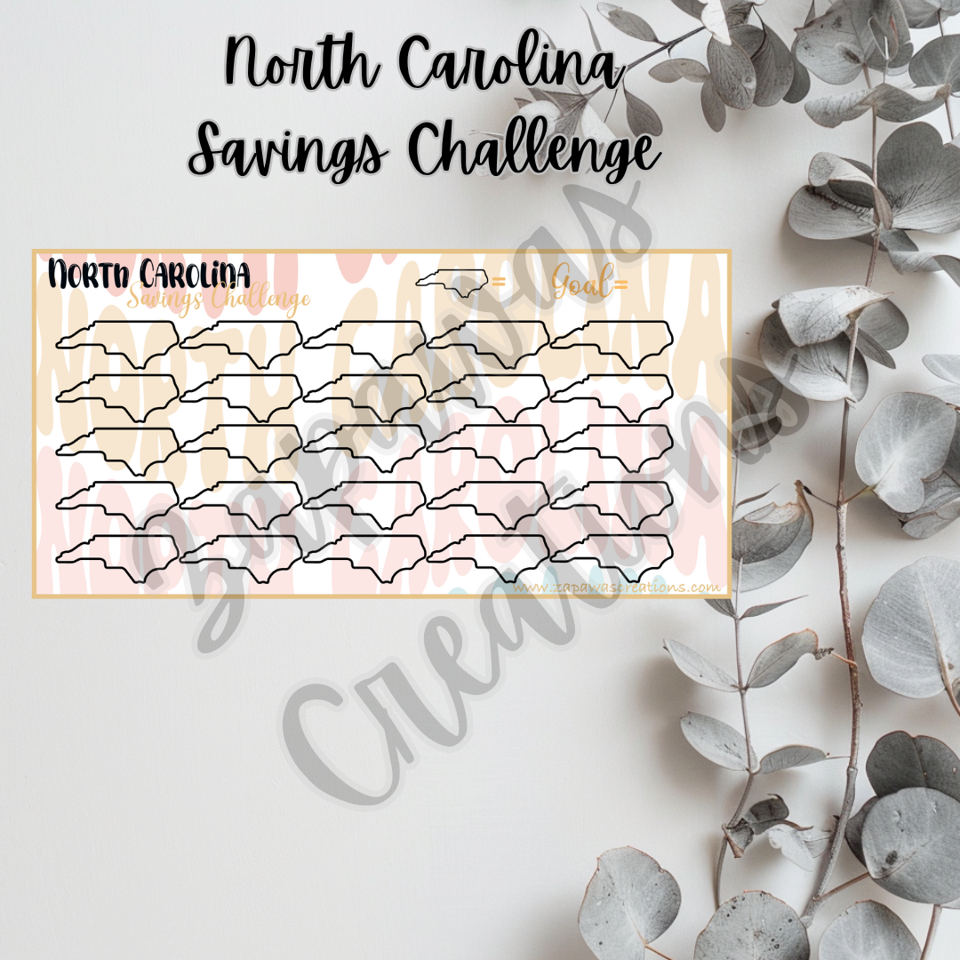 North Carolina Savings Challenge | Digital Download | Cash Budgeting | PDF