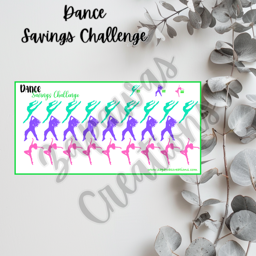 Dance Savings Challenge | Digital Download | Cash Budgeting | PDF