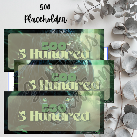 Money Placeholder | Panther Theme Digital Download | 500 Slips | Set of 3