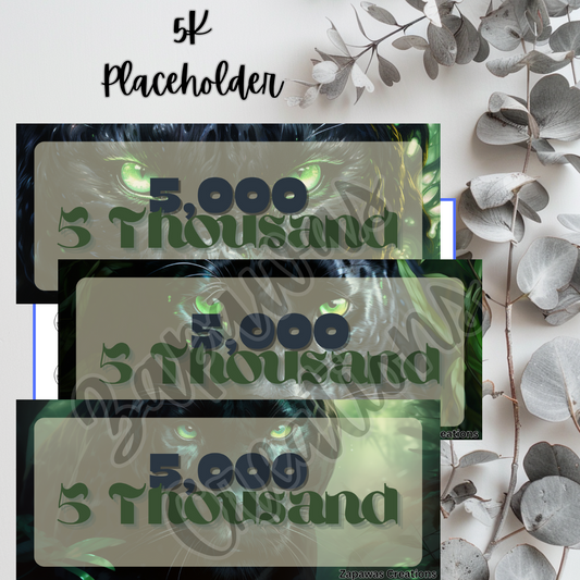 Money Placeholder | Panther Theme Digital Download | 5k Slips | Set of 3