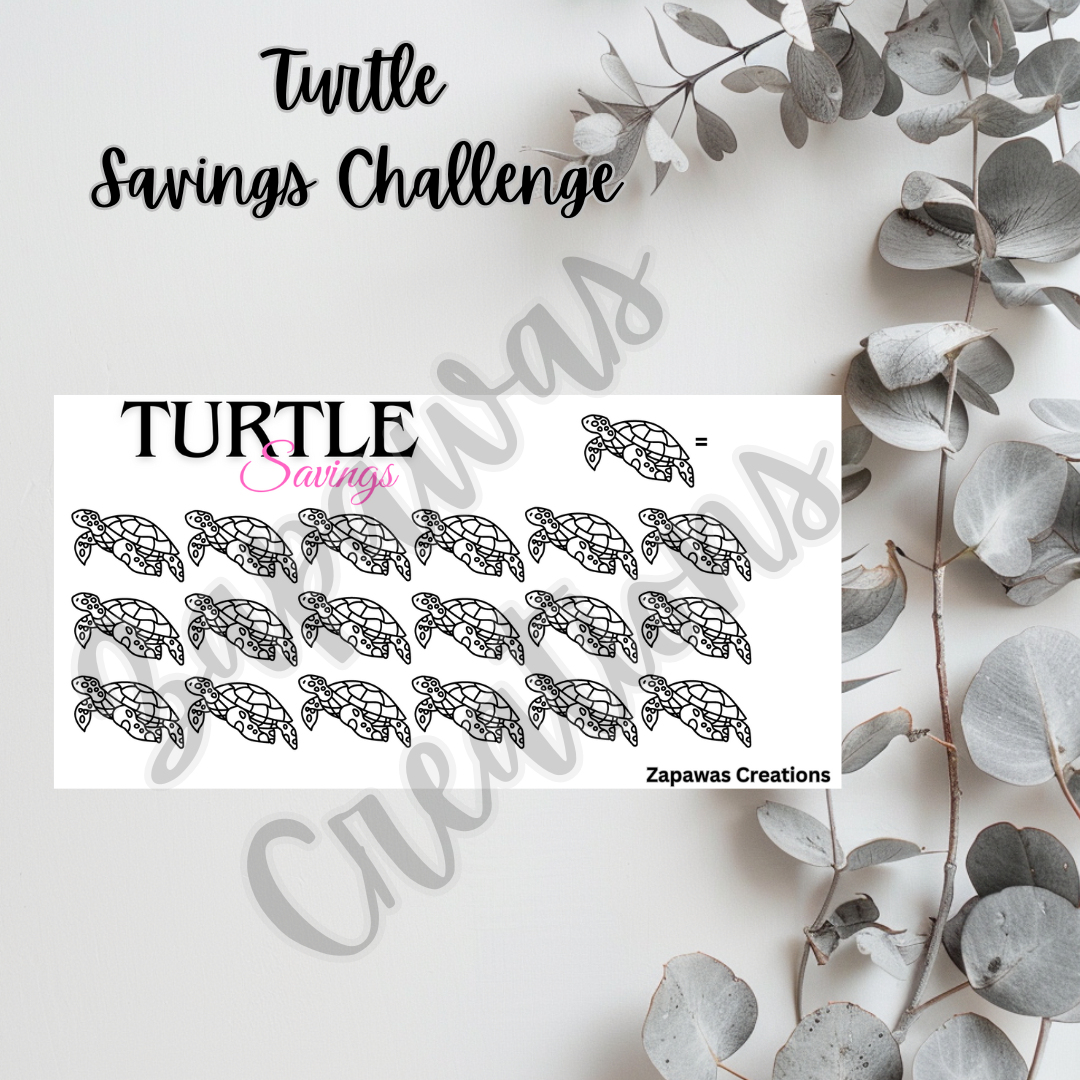 Turtle Savings Challenge | Digital Download | Cash Budgeting | PDF