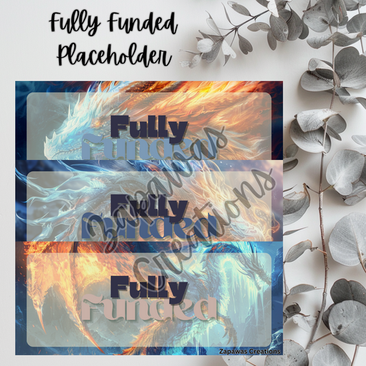 Money Placeholder | Fire & Ice Dragon Theme Digital Download | Fully Funded Slips | Set of 3