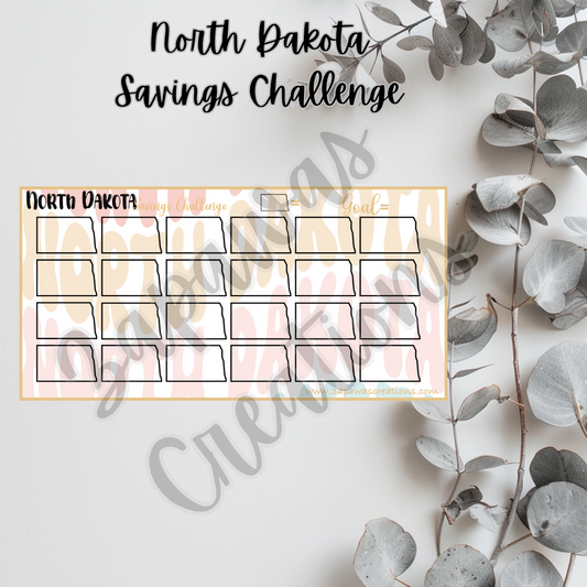 North Dakota Savings Challenge | Digital Download | Cash Budgeting | PDF