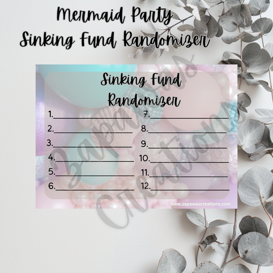 Mermaid Party Sinking Fund Randomizer  | Digital Download | Cash Budgeting | Printable