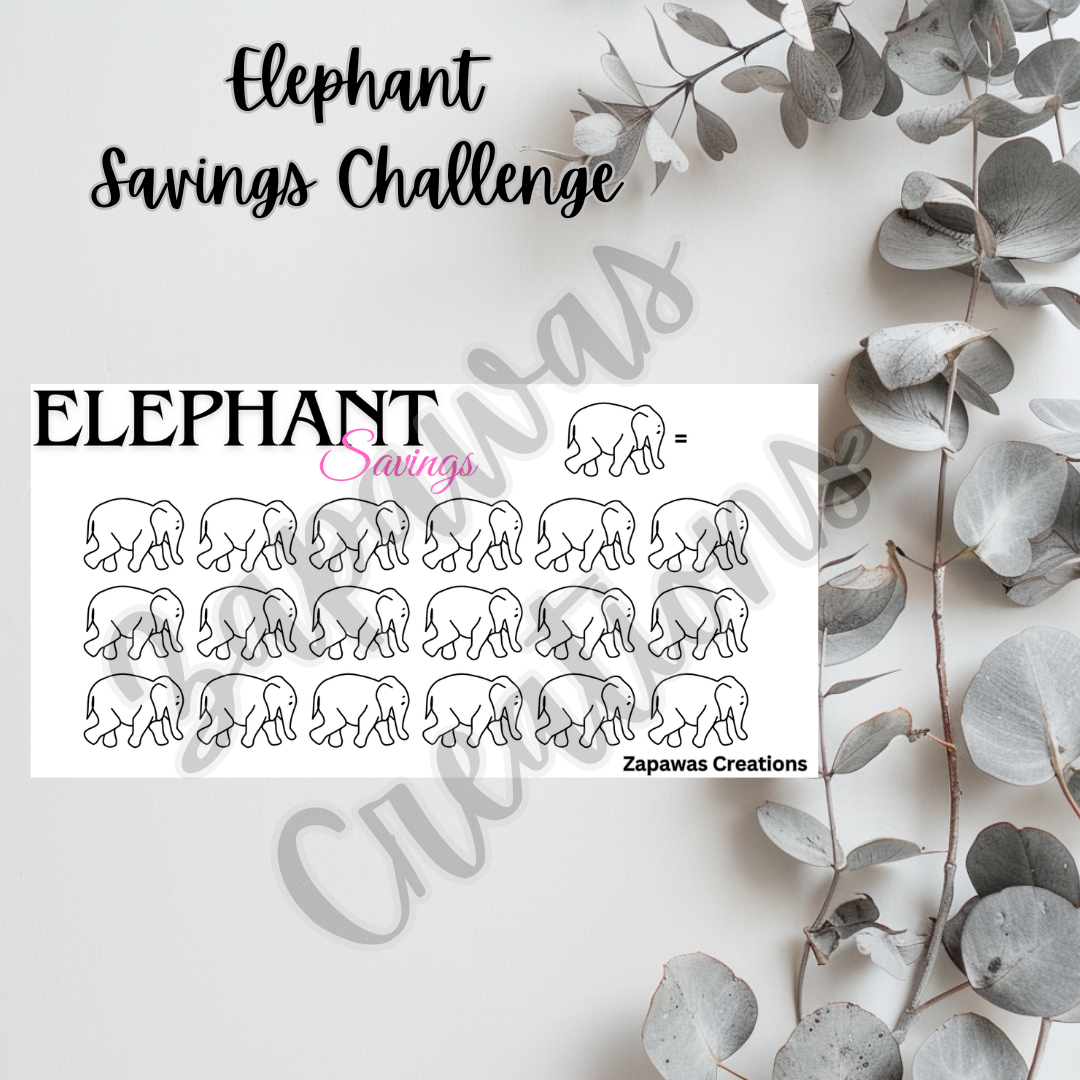 Elephant Savings Challenge | Digital Download | Cash Budgeting | PDF