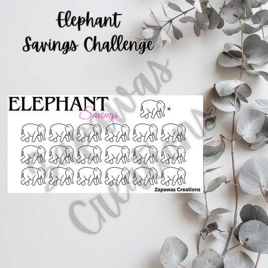 Elephant Savings Challenge | Digital Download | Cash Budgeting | PDF