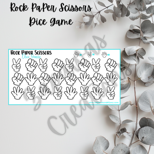 Rock Paper Scissors Dice Game | Digital Download | Cash Budgeting | PDF