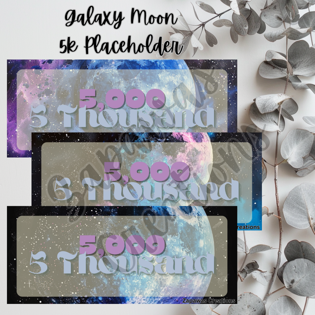 Galaxy Moon Money Placeholder | Digital Download | 5k Slips | Set of 3