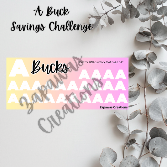 A Bucks Savings Challenge | Digital Download | Cash Budgeting | PDF