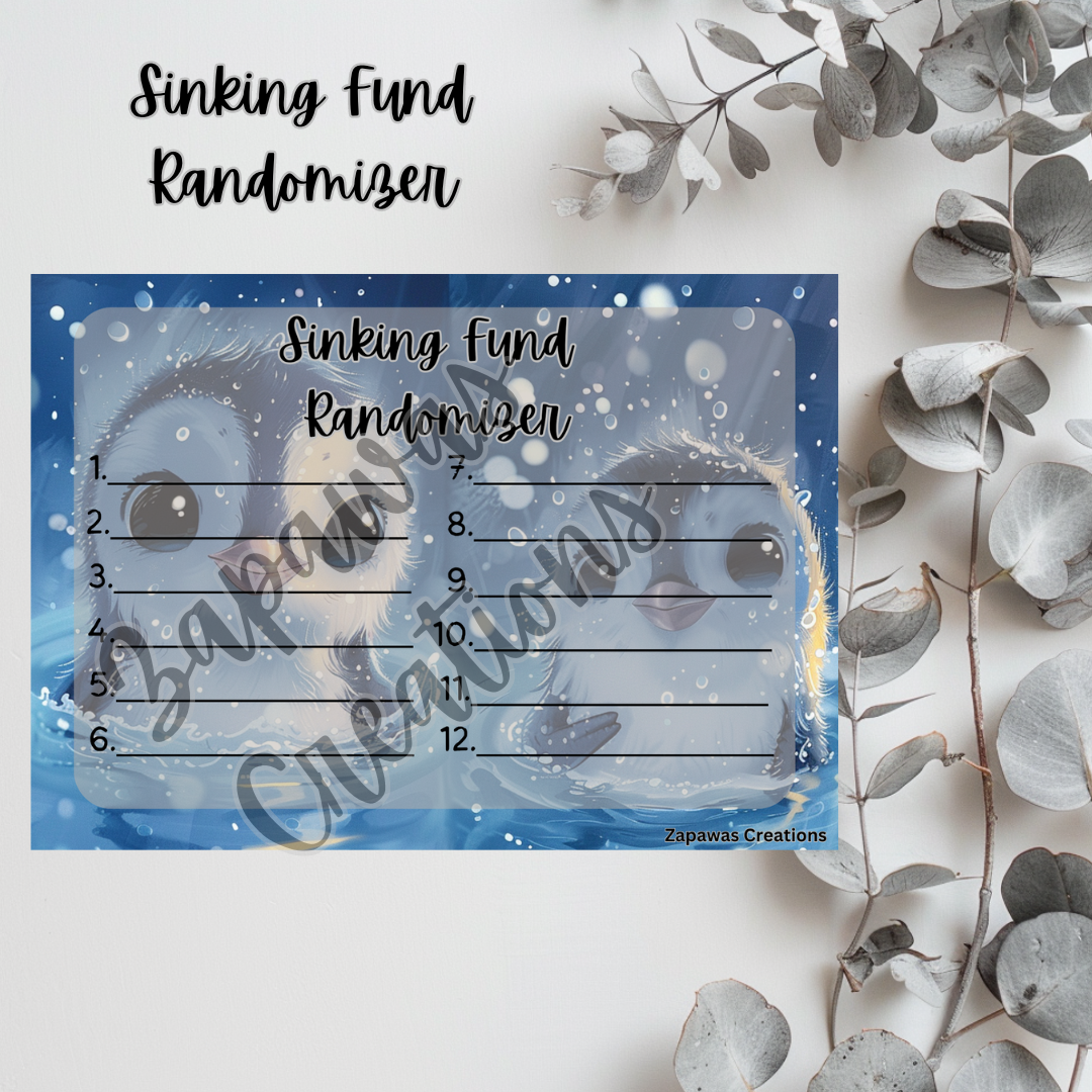 Sinking Fund Randomizer | Penguin Themed  | Digital Download | Cash Budgeting | Printable