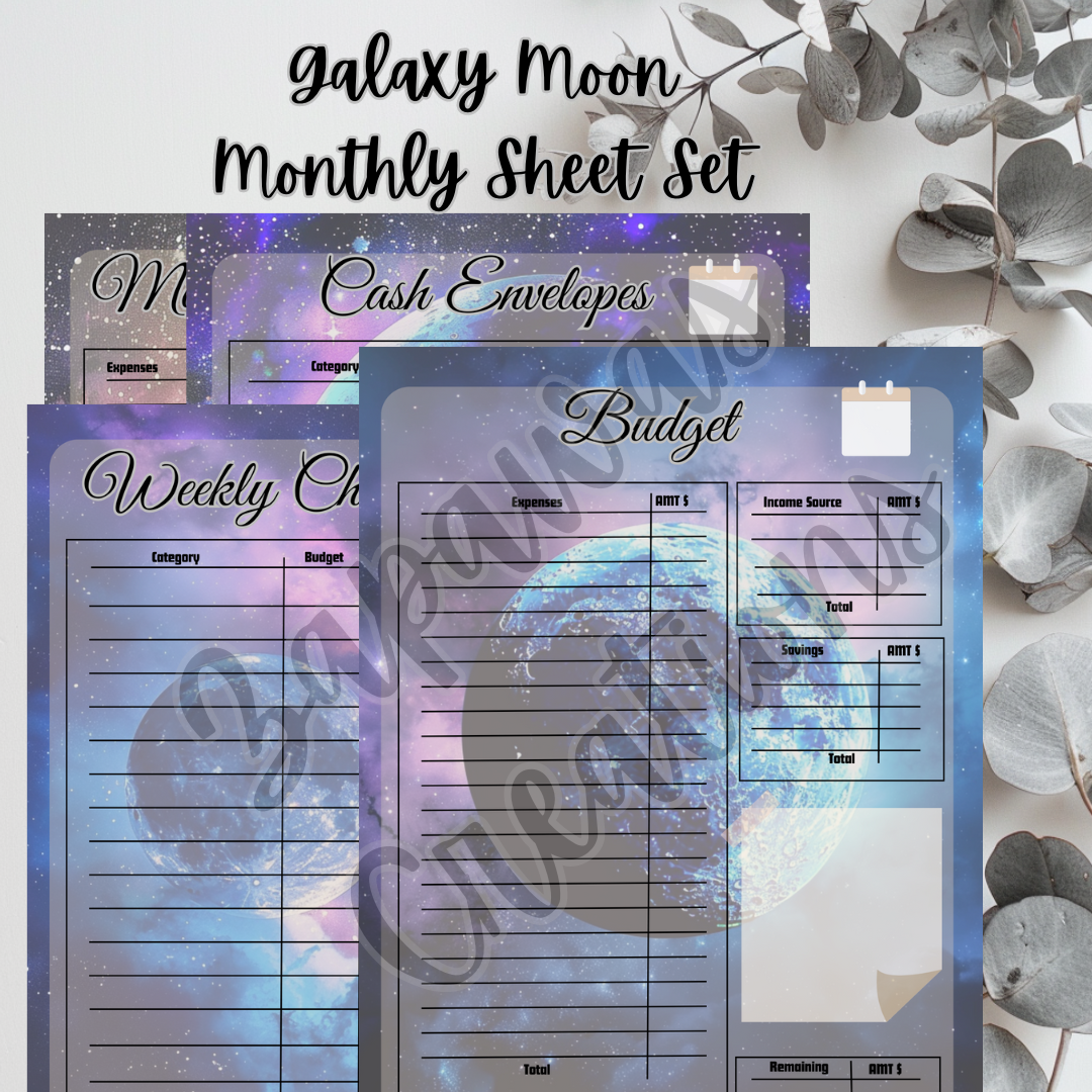 Galaxy Moon Complete Budget Bundle | Digital Download | Cash Budget Bundle