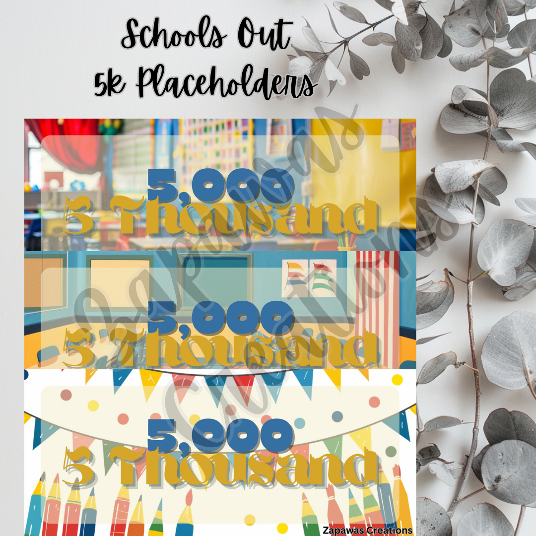 Schools Out Money Placeholder | Digital Download | 5k Slips | Set of 3