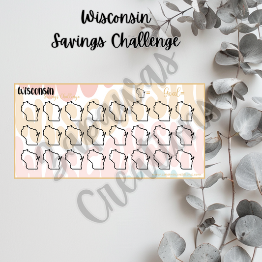 Wisconsin Savings Challenge | Digital Download | Cash Budgeting | PDF