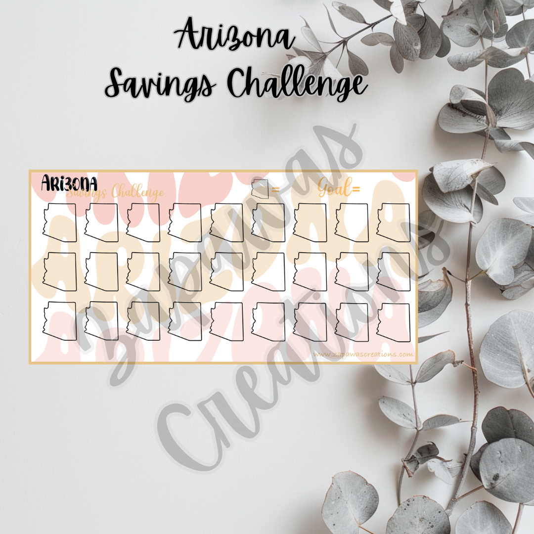 Arizona Savings Challenge | Digital Download | Cash Budgeting | PDF