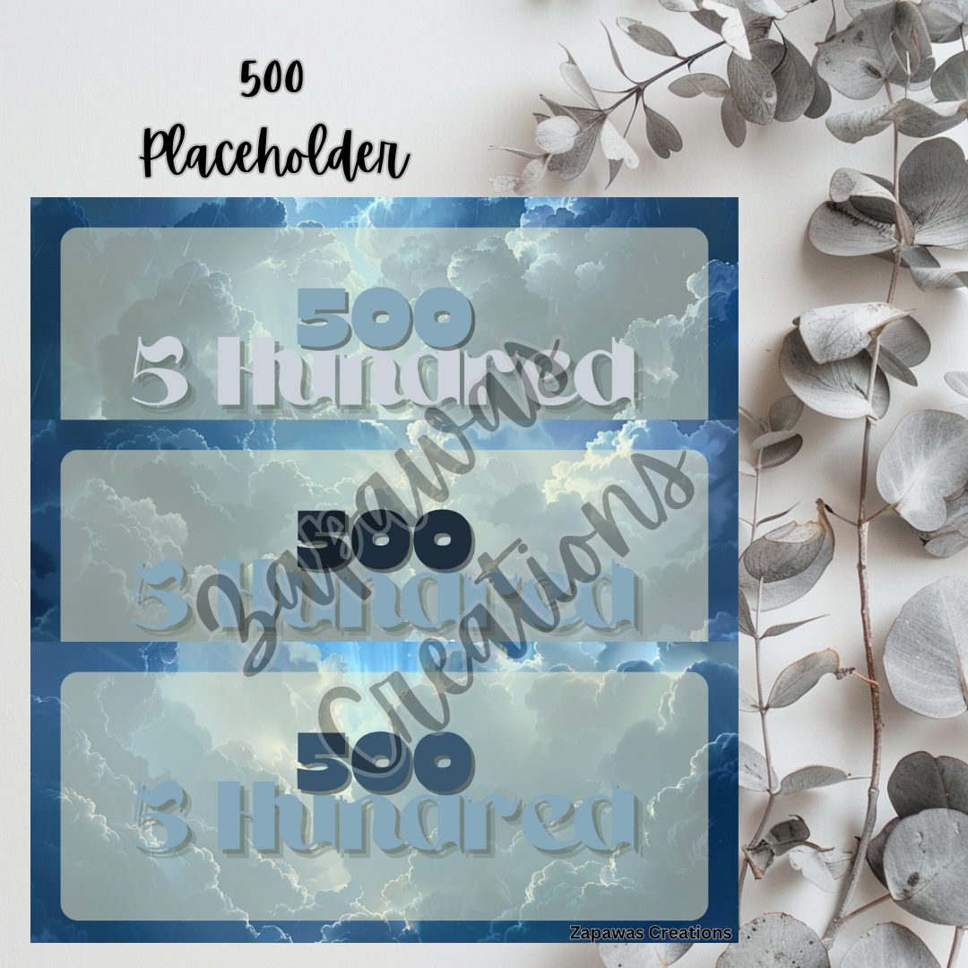 Money Placeholder | Rain Cloud Theme Digital Download | 500 Slips | Set of 3