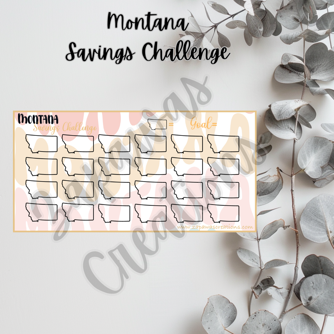 Montana Savings Challenge | Digital Download | Cash Budgeting | PDF