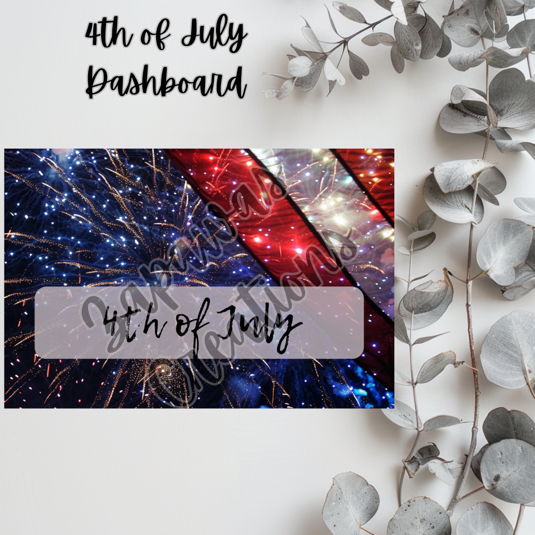 4th of July Dashboard 4x6 | Digital PNG Download | Cash Budgeting | Printable