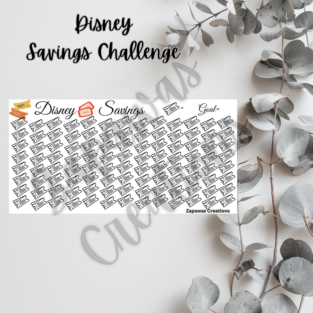 Disney Savings Challenge | Digital Download | Cash Budgeting | PDF