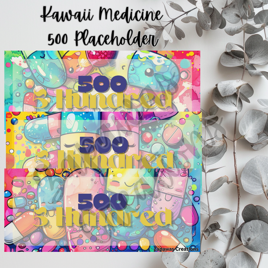 Kawaii Medicine Money Placeholder | Digital Download | 500 Slips | Set of 3