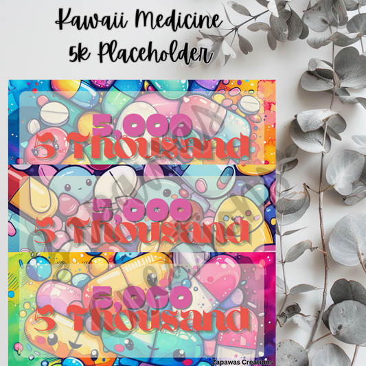 Kawaii Medicine Money Placeholder | Digital Download | 5k Slips | Set of 3