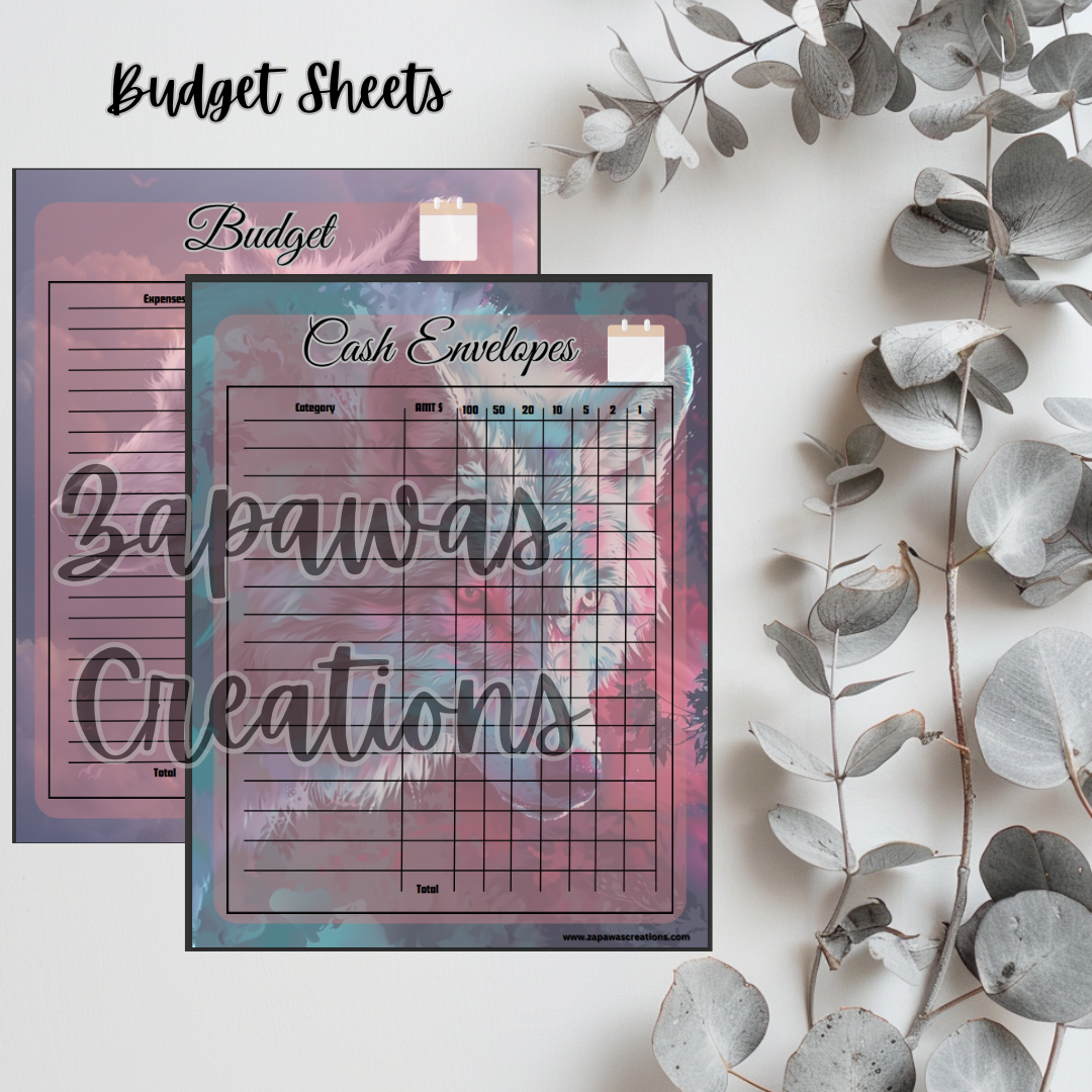 Complete Budget Bundle | Digital Download | Cash Budget Bundle | Wolf Theme