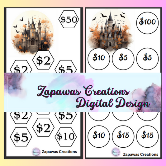 Halloween Castle Savings Challenge | Digital Download | Cash Budgeting | Set of 2