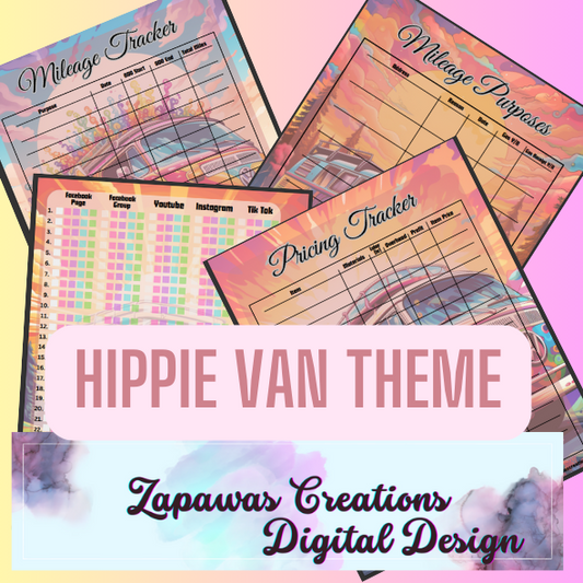 Hippie Van Small Business PDF Bundle | Set of 4 | Digital Download | Tracker | Printable