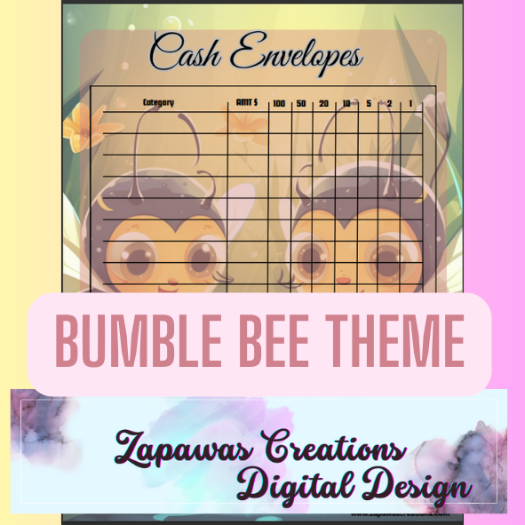 Monthly Budget Cash Saving PDF Bundle | Bumble Bee Theme | Digital Download | Tracker | Printable