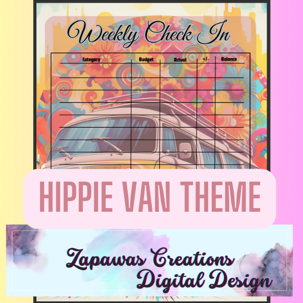 Monthly Budget Cash Saving PDF Bundle | Hippie Van Theme | Digital Download | Tracker | Printable