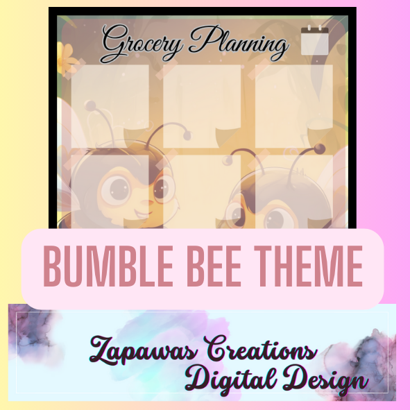 Grocery Worksheet PDF Bundle | Bumble Bee Themed | Digital Download | Tracker | Printable