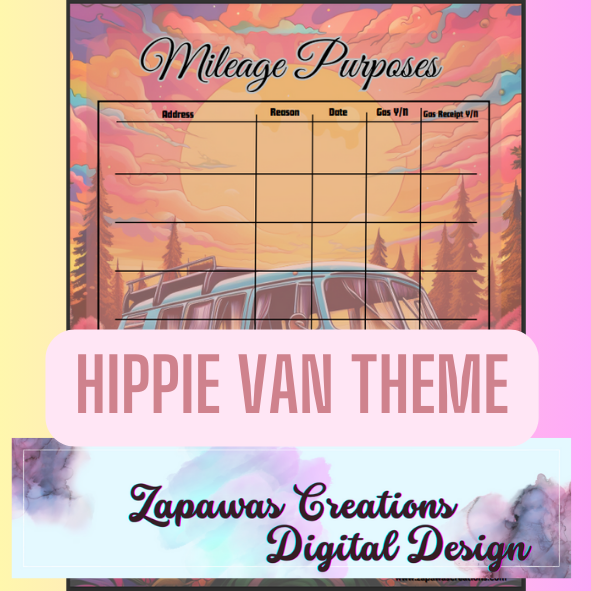 Direct Sales PDF Bundle | Hippie Van Theme | Digital Download | Tracker | Printable