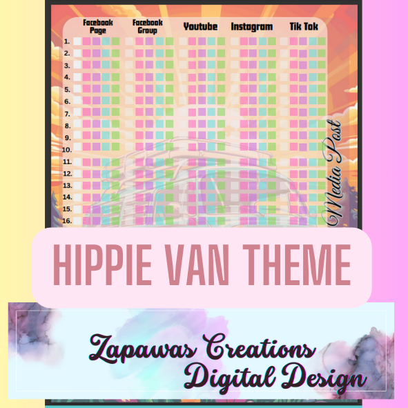 Direct Sales PDF Bundle | Hippie Van Theme | Digital Download | Tracker | Printable