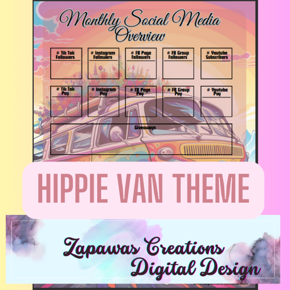 Direct Sales PDF Bundle | Hippie Van Theme | Digital Download | Tracker | Printable