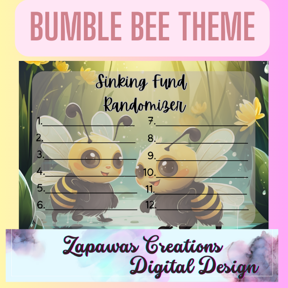 Sinking Fund Randomizer |Bumble Bee Themed | Digital Download | Cash Budgeting | Printable